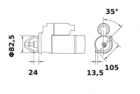 Anlasser 24V/3,2kw 11z f.Mahle MS262 IS0554 11.130.554 11130554 AZJ3172  296191200 0001363102 0001363105 - 1