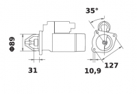 Anlasser Reduktionsgetriebestarter 24V/4,0kw 10z f.Mahle MS435 IS0729 11.130.729 11130729 AZF4508  11131143 AZJ3387 11131177 AZJ - 1