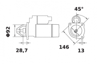 Anlasser 12V/2,6kw 10z f.Mahle MS273 IS0890 11.130.890 11130890 AZJ3315 3650746M91 73327995 3650746M91 - 1