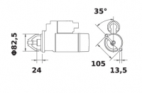 Anlasser 24V/3,2kw 9z f.Mahle MS256 IS0962 11.131.098 11131098 AZJ3379 MS256 11130962 AZJ3345 2172928/5 - 1