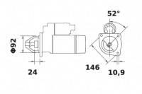 Anlasser 12V/3,1kw 10z f.Mahle MS374 IS0998 11.130.998 11130998 AZJ3352 - 1