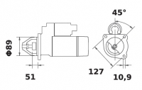 Anlasser Reduktionsgetriebestarter 12V/4,2kw 10z f.Iskra IS1056 11.131.382 11131382 AZF4598 MS486 11130605 AZJ3190 11130703 AZJ3 - 1