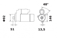 Anlasser Reduktionsgetriebestarter 12V/4,2kw 10z f.Iskra IS1077 11.131.839 11131839 AZF4691 MS101 11131117 AZF4611 11131213 AZF4 - 1