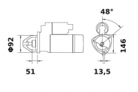 Anlasser Reduktionsgetriebestarter 12V/4,2kw 10z f.Iskra IS1089 11.131.300 11131300 AZF4577 MS117 11131532 AZF4138  91902C1 A162 - 1