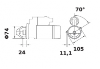 Anlasser Reduktionsgetriebestarter 24V/2,5kw 9z f.Iskra IS1100 11.131.265 11131265 AZE2156 MS241 11131419 AZE2178 4119120008 283 - 1