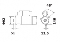 Anlasser Reduktionsgetriebestarter 12V/4,2kw 10z f.Mahle MS64 IS1114 11.131.830 11131830 AZF4687 87425232 87499205 84213446 - 1