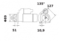 Anlasser Reduktionsgetriebestarter 12V/3,2kw 9z f.Mahle MS34 IS1297 11.131.957 11131957 AZE4205 78350925 MN16.359.124 4501151147 - 1