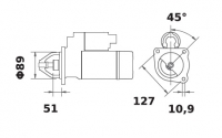 Anlasser Reduktionsgetriebestarter 12V/3,2kw 10z f.Mahle MS240 IS1323 11.131.885 11131885 AZE4189 RE507236 RE518057 RE518112 RE5 - 1