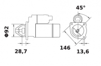Anlasser Reduktionsgetriebestarter 12V/3,2kw 10z f.Mahle MS206 IS1395 11.132.167 11132167 AZE4249 168065M3 1691805R2 1808449R2 1 - 1