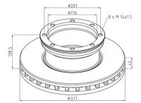 Bremsscheibe>HA>Mercedes Benz  Atego 377mm - 1