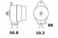 Iskra Lichtmaschine 12V/95A f. John Deere SES502627 RES533653 RE533653 RE36267 AT229394 AT220394 AH137883 A18763 PX0341 9X0341 - 1