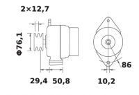 Mahle Lichtmaschine 12V/120A f. McCORMICK 406015A1 MG14 IA0952 11.201.952 11201952 AAK5182 MG14 - 1