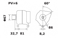 Iskra Lichtmaschine 12V/100A f. NEW HOLLAND 82003307 F0NN10B376BB F2NN10B376AA 3575130RX IA1018 11.203.042 11203042 AAK5326 MG15 - 1