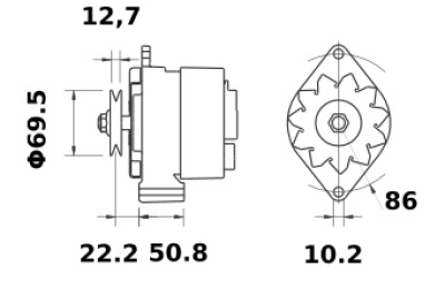 Iskra Lichtmaschine 12V/55A f. Agritech 4TNV987720B IA1300 11.204.318 11204318 AAK4803 MG25 11203474 AAK4366 11204092 AAK3850 4T - 1