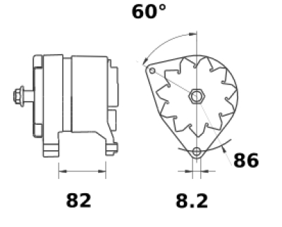 Mahle Lichtmaschine 12V/120A f. Massey Ferguson MG39 IA1542 11.204.479 11204479 AAK4855 200-08173 20008173 88647700 82665410 - 1