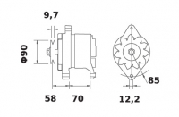 Iskra Lichtmaschine 12V/45A f. Fiat 000900010030 4808498 4787590 63321637 IA0070 11.201.070 112010070 AAK1116 MG42 - 1