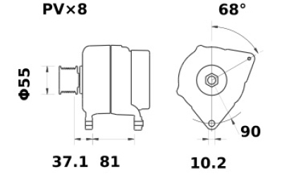 Iskra Lichtmaschine 12V/200A f. ARGO 6504815J90  IA1514 11.204.198 11204198 AAN5355 MG72 DRA1328 - 1