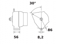 Iskra Lichtmaschine 12V/70A f. SAME DEUTZ- FAHR GROUP 294394400 IA0598 11.201.598 11201598 AAK5112 MG80 294394400 - 1