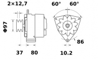 Iskra Lichtmaschine 24V/55A f. Mercedes Benz MAN Kaelble-Gmeinder 0071542702 51261019185 51261017185 51261017144 0051543402 3255 - 1