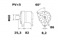 Iskra Lichtmaschine 12V/55A f. MASSEY-FERGUSON Jungheinrich Rover 1447701R91 1897695R91 3476244M91 3930501R91 50249415  ADU8090 - 1