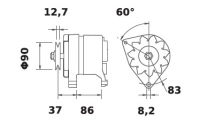 Iskra Lichtmaschine 12V/65A f.MASSEY-FERGUSON Claas Case Valtra Bedfort 3477851R91 3538541M91 6005706647 VPF8033 IA0276 11.201.2 - 1