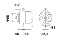 Iskra Lichtmaschine 12V/55A f.Same Deutz-Fahr VM 4152101 4152612 4174626 4242730 4263584 4263983 4285622 4474903 4474904 7713841 - 1
