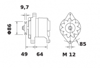 Iskra Lichtmaschine 12V/55A f.IVECO CLAAS 42498240 4799367 4802574 4808507 6005717935 4799364 4808500 4808502 4799364 77515410 - 1