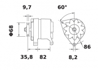 Lichtmaschine 12V/55A f.Mahle MG238 IA0579 11.201.578 11201578 AAK4523 MG238 83981923 5021162 825F10300B2A 82BB10300HA 84FB10300 - 1