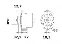 Iskra Lichtmaschine 12V/65A f.MASSEY-FERGUSON Claas 3467043M91 3581388M1 3930502R91 6005706661 IA0692 11.204.373 11204373 AAK482 - 1