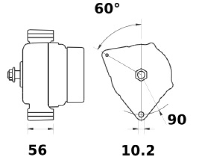 Lichtmaschine 12V/90A f.Iskra IA1052 11.203.186 11203186 AAK5391 MG329 11209751 AAK5977 11203167 MG672 51.26101.7237 51261017237 - 1