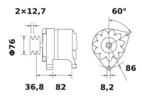 Iskra Lichtmaschine 12V/65A f.Argo McCORMICK 710366A1 IA1185 11.203.379 11203379 AAK4339 MG330 - 1