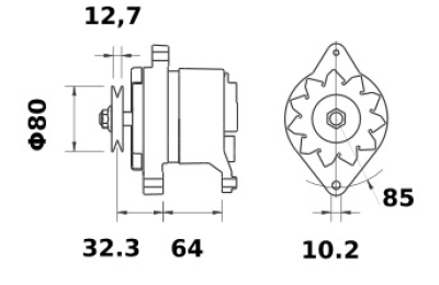 Lichtmaschine ACR 12V/80A f.Iskra IA1268 11.203.561 11203561 AAK3187 MG355 11573690 DRA0744 - 1
