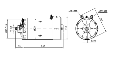 Mahle DC-Motor Gleichstrommotor ACR 24V/3,0kw MM410 IM0451 11.216.531 11216531 AMK5537 9022814 - 1