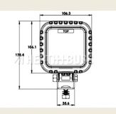 Arbeitsscheinwerfer LED 12V/24V 1000lm 106,3x106,1x67,4mm 80690302 - 1