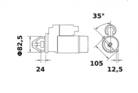 Anlasser ACR Reduktionsgetriebestarter 12V/1.2kW 13z f.Iskra IS1107 11.131.285 11131285 AZE2160 MS247 612A1650 61201650 - 1