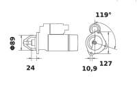Anlasser Reduktionsgetriebestarter 12V/4,2kW 11z f.Mahle MS84 IS1105 11.131.848 11131848 AZF4224 320/09454 320/09452 320/09409 3 - 1