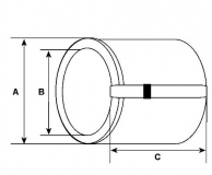 Buchse Schiebebuchse f.Anlasser AD mm 15.30 ID mm 8.60 Länge mm 15.30 - 1