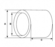Buchse f.Anlasser AD mm 15.07 ID mm 12.08 Länge mm 16.90 - 1
